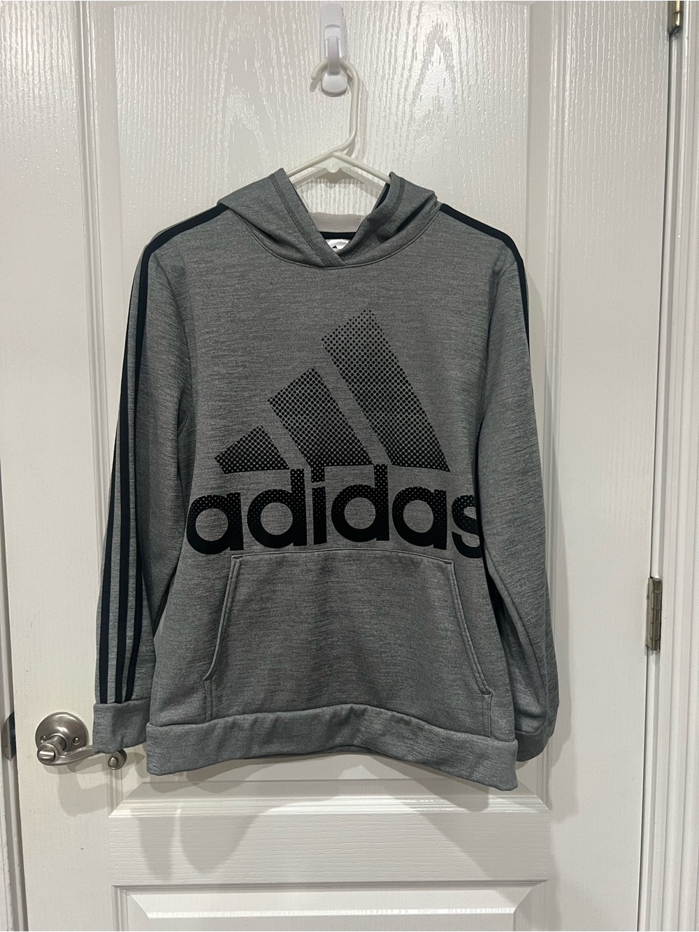 adidas Gray Pullover Hoodie with Black Logo